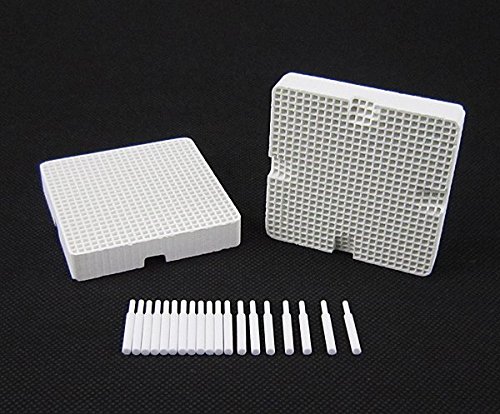 Earlywish 2pcs Laboratorio Dental Honeycomb Cuadrado Discos de cocción con 20 Zirconia Pins Cover