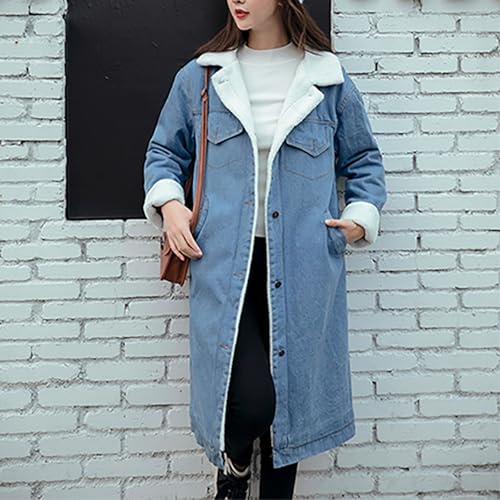 Womens Western Warm Fuzzy Loose Fit Down Jackets Coats for Women Long Sleeve Velvet Denim Winter Fall Outfits 20253