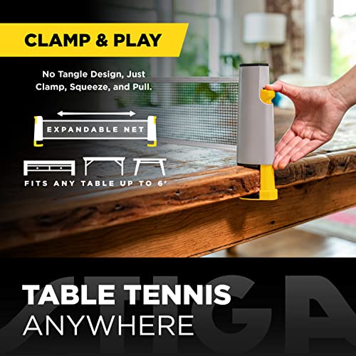 Stiga Retractable Take Anywhere Table Tennis Set Includes Net, Two Paddles, Three Balls, And Storage Bag #TOP1