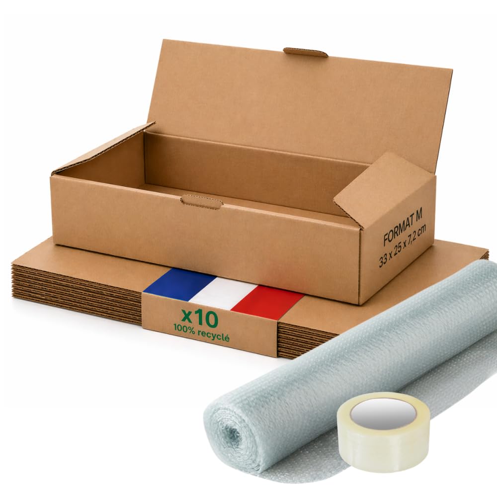 Life Pack Boite carton emballage colis M Lot de 10 33 x 25 x 7 cm Renforcé