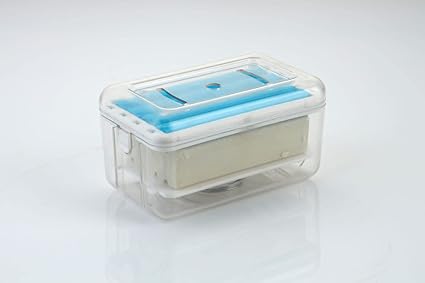 Kingay Clothes Cleaning Brush Soap Dispenser Foaming Box Multifunctional Scrubbing Brush Soap Saver Reusable Washing Brush for Laundry Shoes Carpet (Blue), Plastic