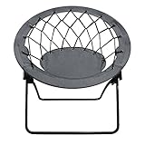 OCC Bungee Web Chair (Round), Lightweight Portable Folding Chair-Grey