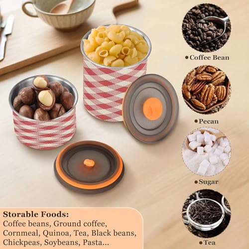 Contenedor de café hermético retro Kigai rojo 500 ml acero inox miniatura 6