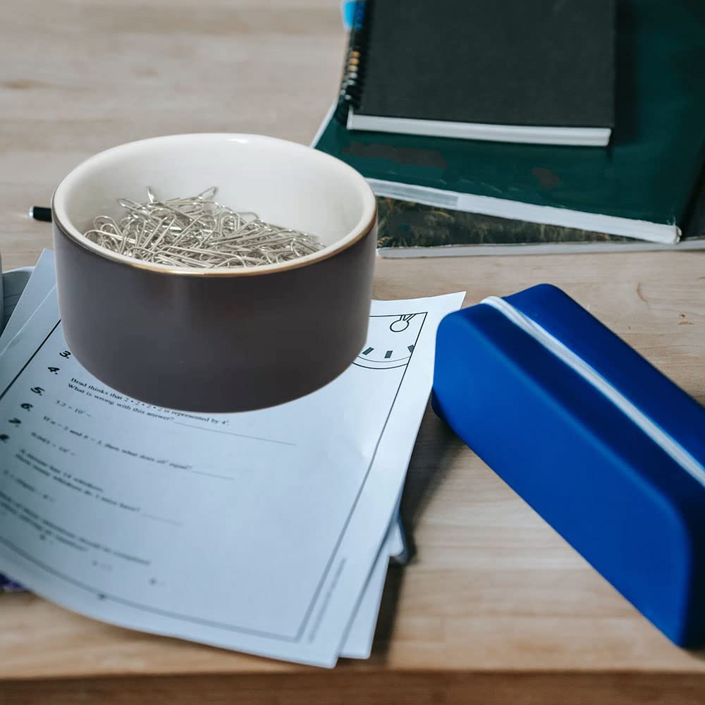 Uchwyt na spinacz do papieru ceramiczne uchwyty na spinacze do organizera biurka, czarny