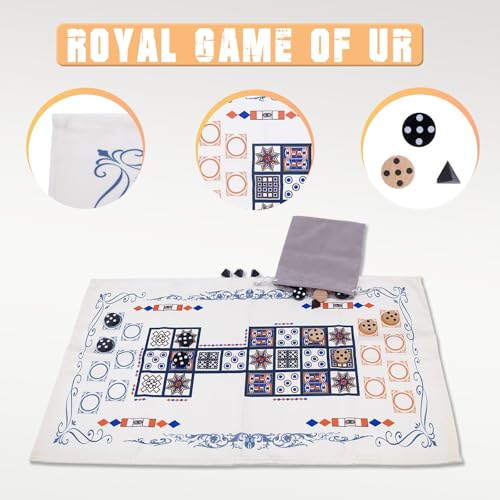 Royal Game of UR, juego de mesa estratégico portátil para 2 jugadores miniatura 2