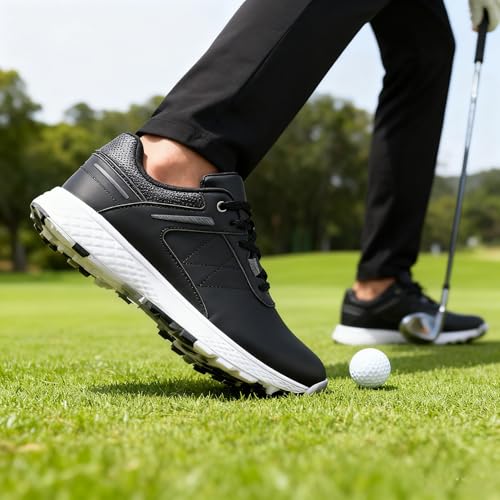 Image of Men's Spikeless Golf Shoes Men Waterproof Wears Golf Sport Sneakers Training Walking Shoe