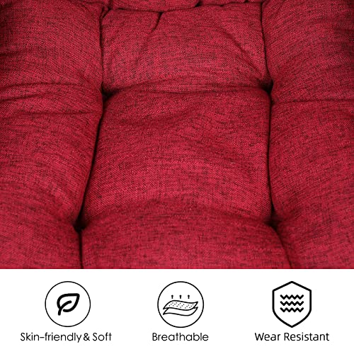 Sillón Lazy Plegable con Ottoman Rojo miniatura 4