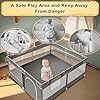51hm6rbsicl - Baby Playpen 50 x 50 Inch Play Pen Playards, Playpen for Babies and Toddlers, Baby Playard for Indoor & Outdoor Active Center Game Fence, with Skin-Friendly Fabric and Soft Breathable Mesh Grey