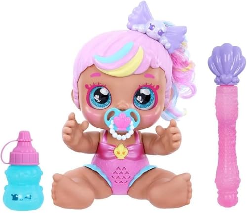 Kindi Kids Muñeca electrónica de 6.5" y 2 accesorios - Poppi Pearl Bubble 'N' Sing