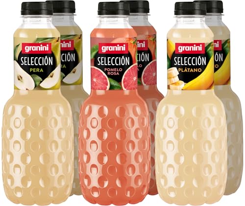 Granini Pack Selección - Bebida de Pomelo Rosa 2x1L + Néctar de Pera 2x1L + Néctar de Plátano 2x1L