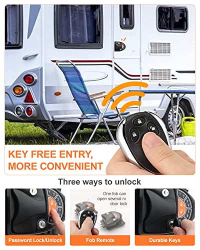 Rv Keyless Entry Door Lock, Compact Rv Door Lock,100% Metal With Deadbolt, Backlit Keypad,Fob Keyless And 2 Keys For Rv, Camper And Trailer #TOP2
