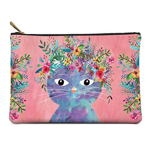 Large Zippered Pouch by Studio Oh! - Mia Charro Fancy Flower Cat - 10