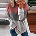Printed Tops for Women Casual Plus Size Long Sleeve Patchwork Shirts Trendy Crewneck Blouse Pullover Colorblock Shirt Blouses Sweatshirt for Women 2025 Pink
