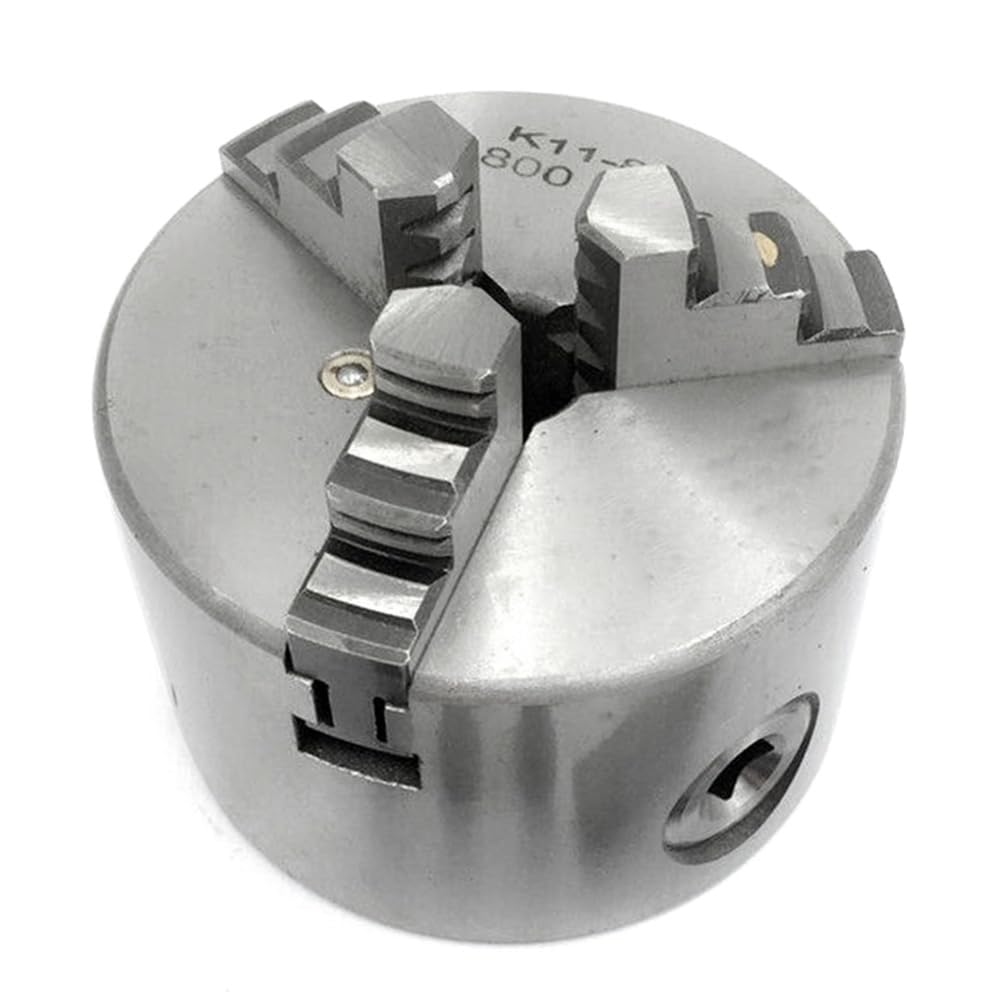 Mandril de torno autocentrante de 3 mordazas de acero plateado de 80 mm y 3", n.° K11-80 para máquinas de rectificado, taladrado y fresado