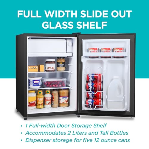 Black+Decker BCRK25B Compact Refrigerator Energy Star Single Door Mini Fridge with Freezer, 2.5 Cubic Ft., Black by BLACK+DECKER - Image 4