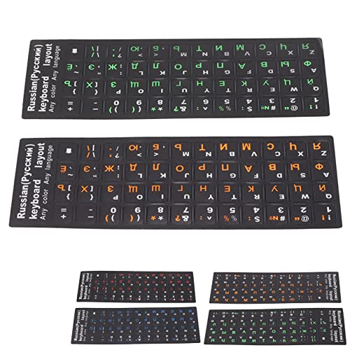 2 peças adesivos de teclado russo, adesivo de substituição de teclado para todos os computadores com