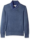 Amazon Brand - Goodthreads Men's Soft Cotton Shawl Collar Sweater, Washed Blue, Large