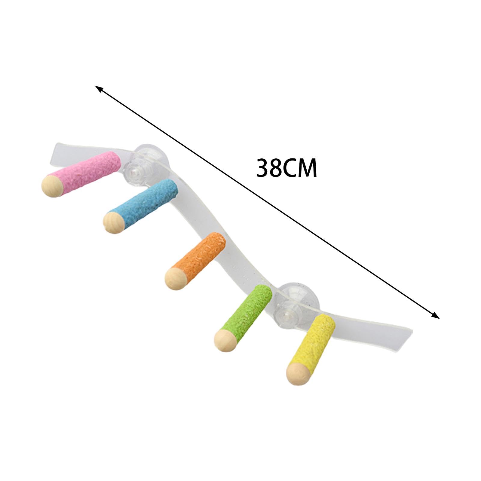 kowaku Suction Cup Wood Perch Toy Window and Shower Perch Toys Cage Accessories Parrot Playstand for Cockatiel Lovebird Budgie style A - Image 2