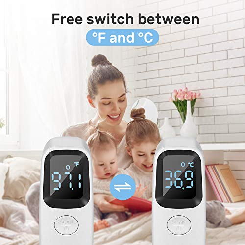 Cocobear Medical Non-Contact Infrared Thermometer, Digital Forehead Thermometer with LCD Display, for Babies and Adults, Fever Alarm and Data Memory, School & Office. - Thumbnail 4