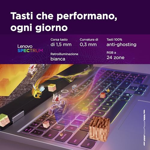 LOQ 15" Notebook Gaming, NVIDIA GeForce RTX 5060 8GB GDDR7, Intel Core i7-13650HX (5.0 GHz), RAM 16GB DDR5-4800, 1TB SSD M.2 2242 PCIe 4.0x4 NVMe, FHD 144Hz, Windows 11 Tastiera Retroilluminata - Notebook - Immagine 9