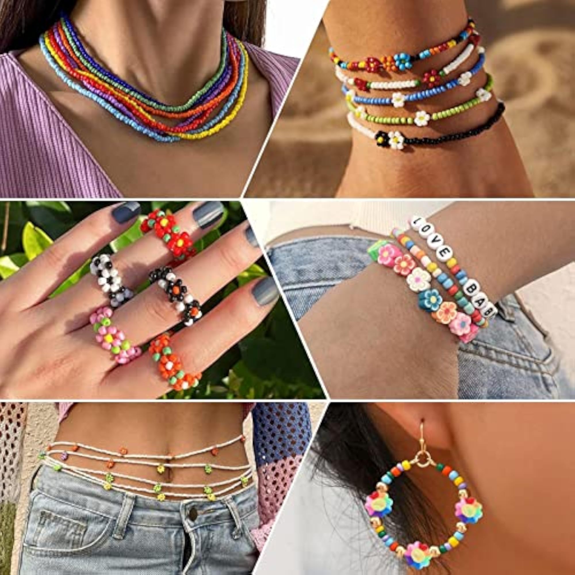 Mixed Colors Acrylic Beads for Jewelry Making Supplies Kit
