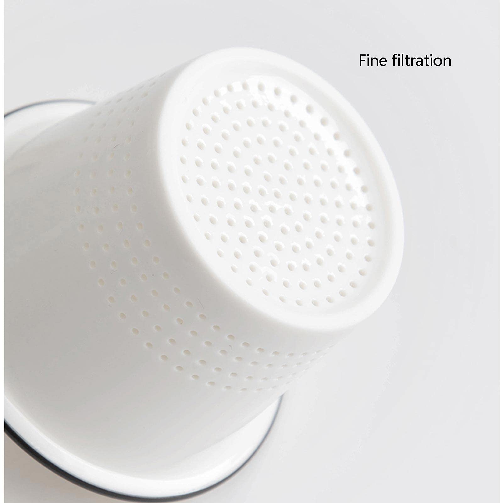 Tasse Keramiktasse mit Deckel Bürofilter Wasserbecher Becher Brauen Teetasse Tee Wasser Trennbecher 12 oz (Schwarz Weiß) Kaffeetasse (Farbe: Weiß)