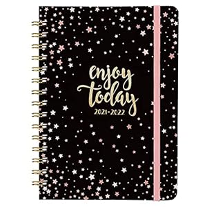 Dagboek 2021-2022-A5 weekplanner van juli 2021 tot juni 2022 met hardcover, pennenlus, rugtas, 21,5 x 15,5 x 1,5 cm