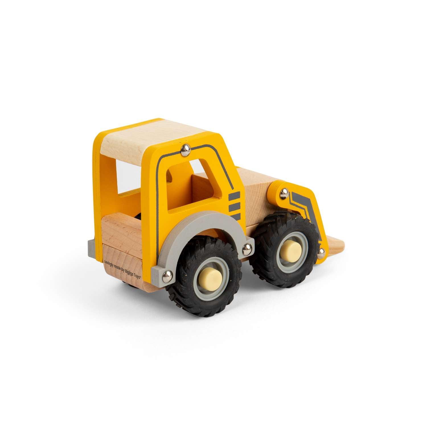 Bigjigs Toys Mini Digger, Kids Diggers, Wooden Construction Truck, Toddler Play Vehicle, Sandpit Playsets - Image 2