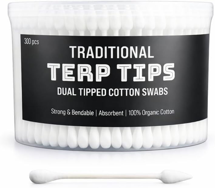 Terporium Dual-Tip Cotton Swabs (200pcs) | 4.75” Reinforced & Bendable Multi-Purpose Swabs with Extra Long Cylindrical and Smaller Spiral Tips | 100% Organic Cotton with Recycled Paper Stick