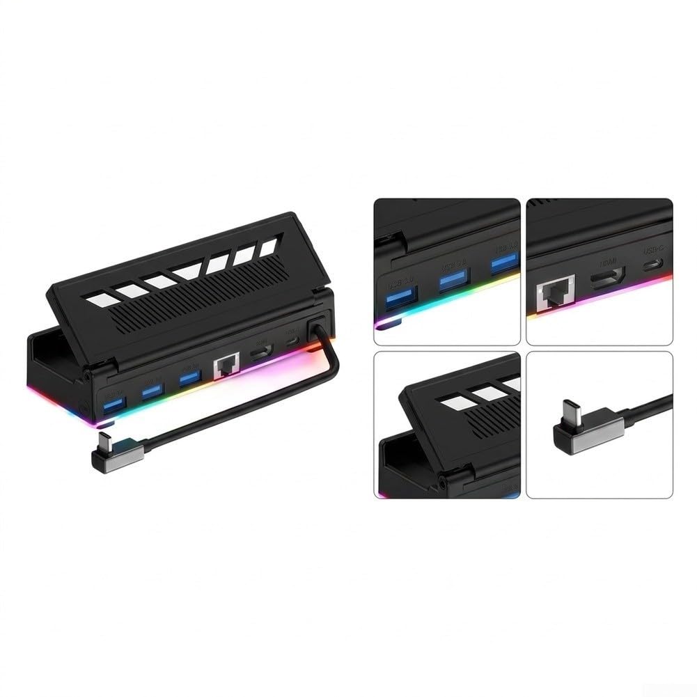 Station de Charge RGB pour steam Deck pour rog 100W Station de