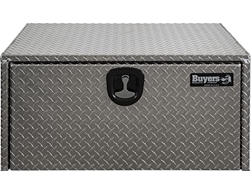 Image of Buyers Products 1705119 Diamond Tread Aluminum Underbody Truck Tool Box, 18 x 24 x 36, Made in USA, .100 in. Thick, Corrosion-Resistant, Locking Compression Latch, Secure Storage for Work Trucks