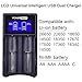 PowerTrust Smart Charger,LCD Universal Intelligent USB Dual Battery Charger for Rechargeable Li-ion Batteries 18650 26650 22650 18490 18350 17670 17500 16340 RCR123 14500, Ni-MH Ni-Cd A AA AAA C