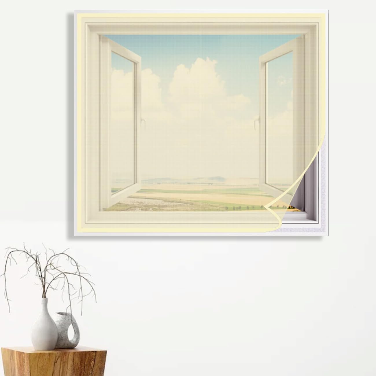 Window Mosquito Net (Size-80x90cms/32x36 Inches/2.62x2.95 Feet, Color-Beige) 120 GSM Fiberglass Insect Net Pre-Stitched to Net - Ready to use Net-image-15