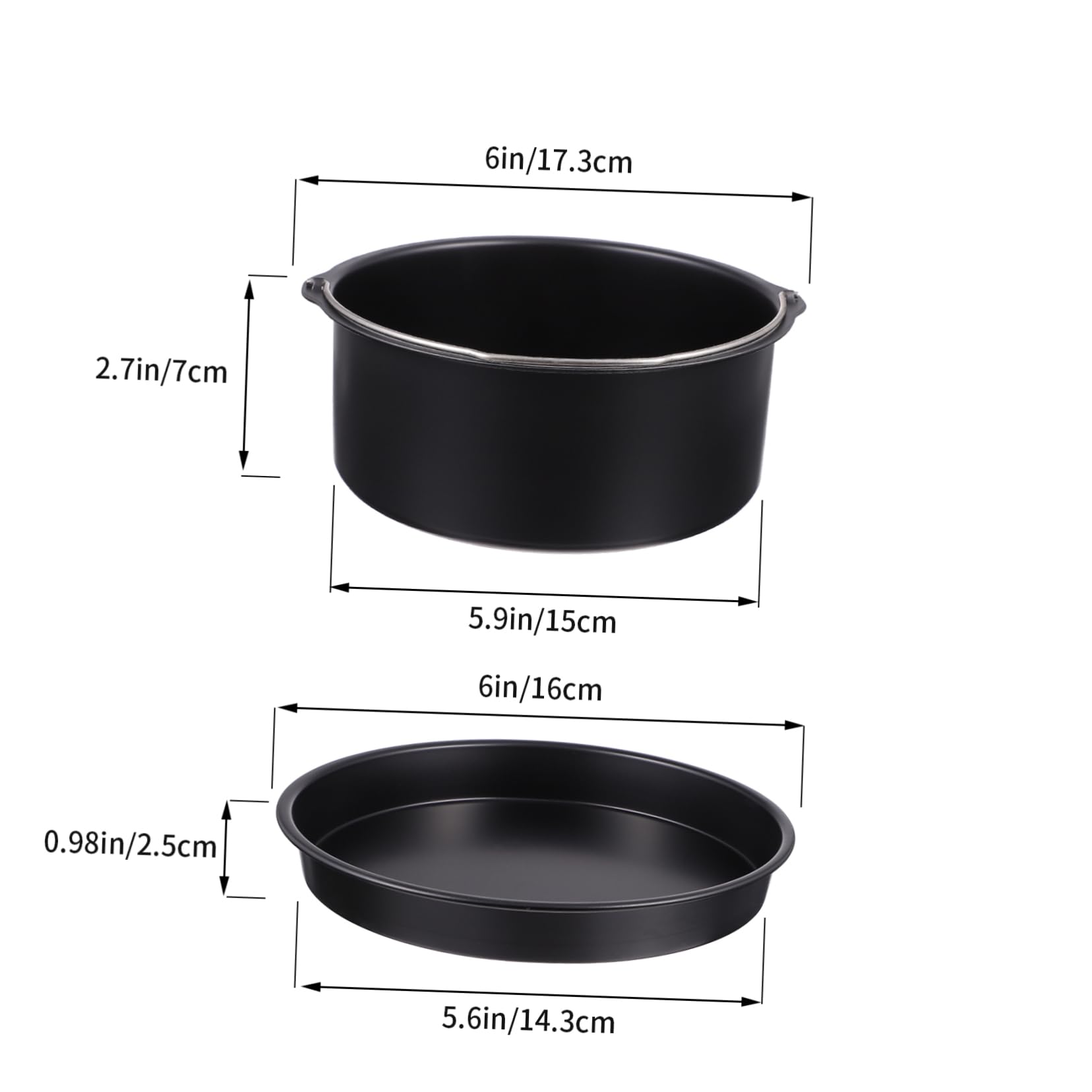 HOMSFOU 1Set Air Fryer Accessories Pizza Pan Cake Basket Non Stick Carbon Steel Easy to with Air Fryers for Baking Cakes and Pizzas