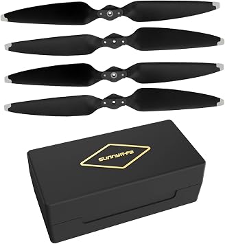 Air 3 3S Propellers Low Noise Props 8747F Propeller Drone Replacement Blades with Propeller Storage Mini Travel Case for DJI Air3 / Air 3S Accessories Silver Props with case