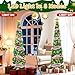 5FT Pop Up Christmas Tree Decorations, Pre Decorated with Ribbons Collapsible Artificial Christmas Tree with Ornaments, Lights, 30 Balls, 12 Candy Canes, Xmas Holiday Party Decor for Home, Apartment
