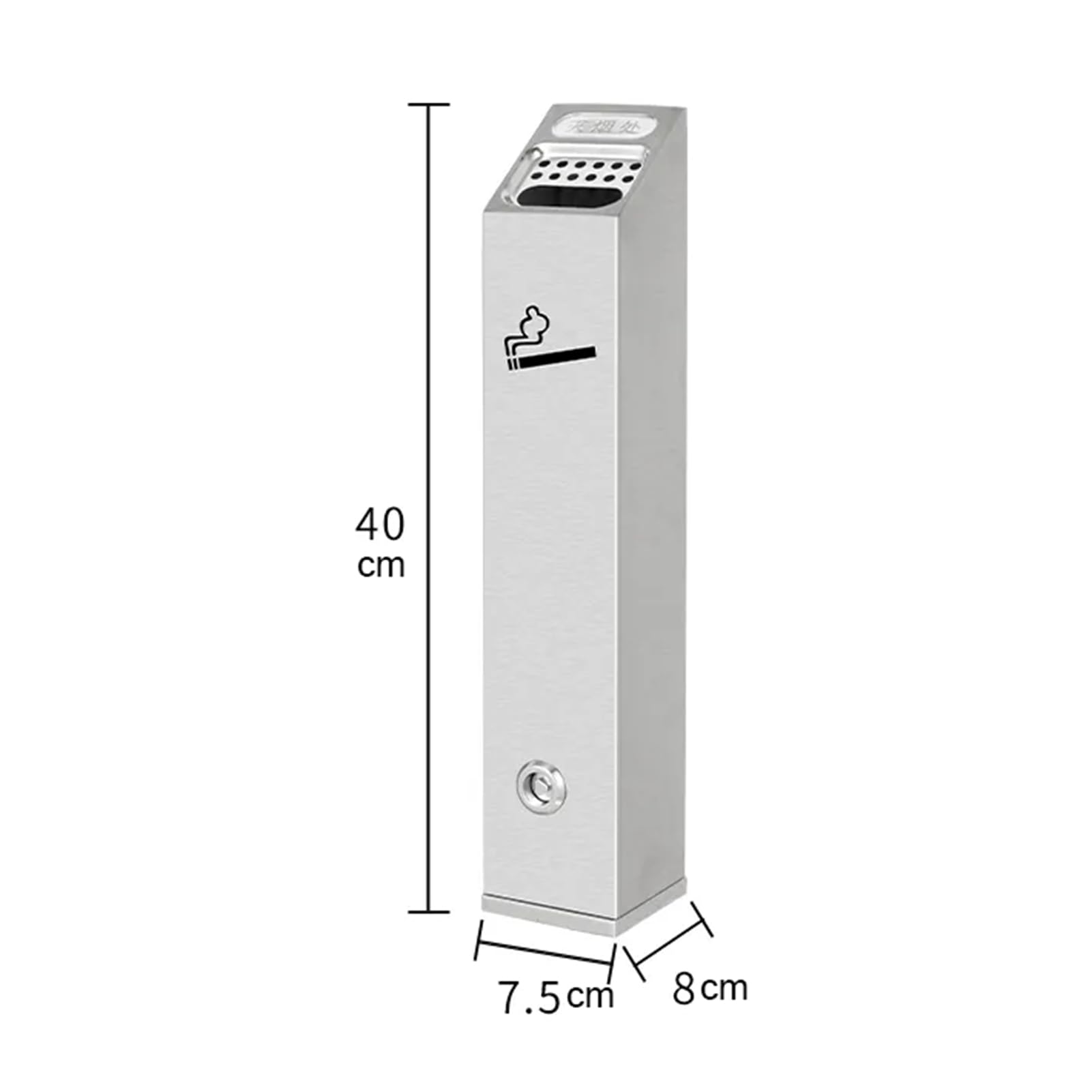 Posacenere da parete, grande capacità in acciaio inox, contenitore per sigarette, per uso esterno, facile da pulire, per lo smaltimento del fumo esterno