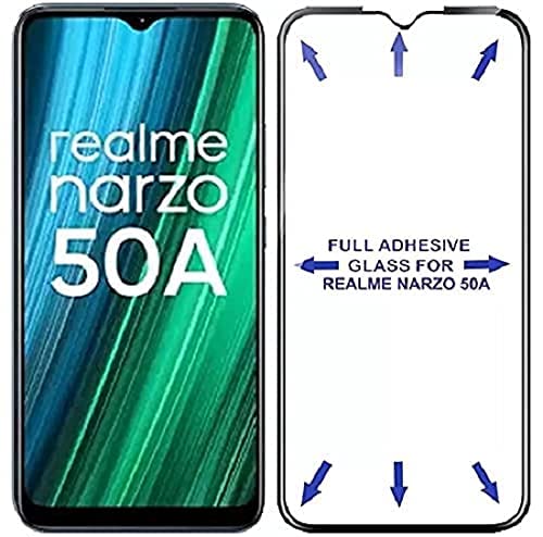 Image of Screen Protector for RealMe Narzo 50A (Black) Tempered Glass Edge-to-Edge 6D Screen Guard With Installation Kit