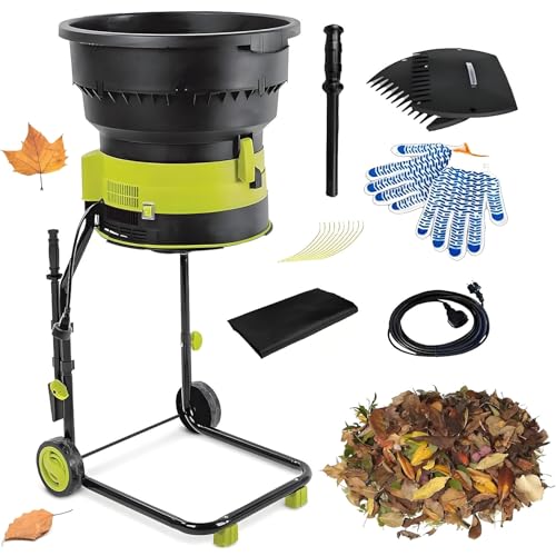 PioMue Biotrituratore Elettrico da Giardino, trituratore di Foglie, Potenza 2500 W, 8000 Giri/min, Rapporto di triturazione 17:1, per la Manutenzione del Giardino Domestico LeafShredder+NoPowercord
