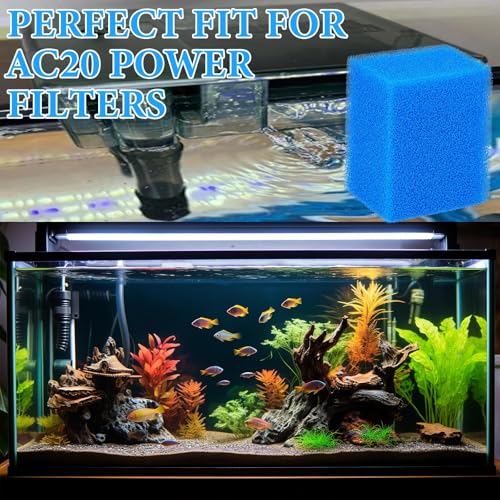 Image of Threlaco 6 Pack Foam Filters Compatible with AquaClear 20 Power Filter, Aquarium Foam Insert, Replacement Sponge Pads for Use in Freshwater & Saltwater Aquarium