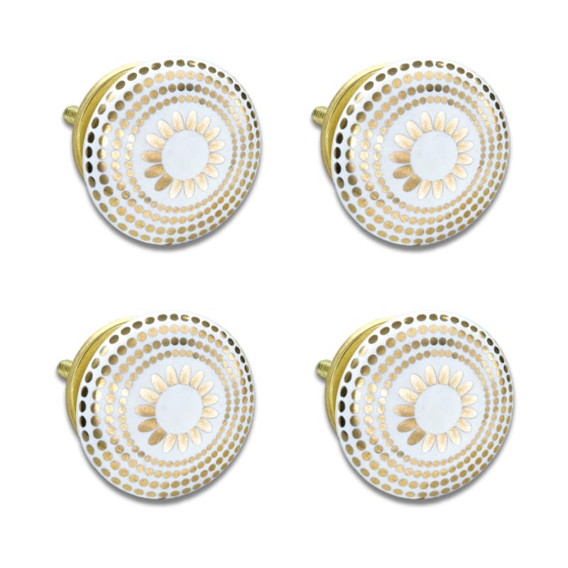SHWETAIL Ceramic Cupboard Drawer Door Knobs Pull Handles (Gold, Pack of 4_38 mm) (Royal Gold 5) (B09TT9G84Z) Amazon Price History, Amazon Price Tracker