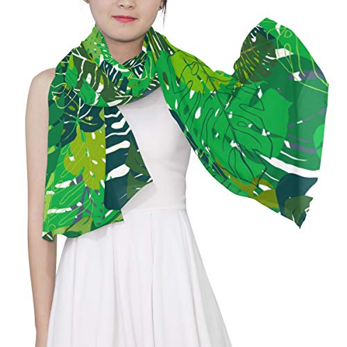 Tropical Leaf Monstera Scarfs for Women Lightweight Sunscreen Shawl Wraps4