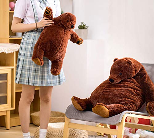 Grekaida Giant Teddy Bear Dark Brown Plush Toy Big Teddy Bear Stuffed Animal Doll Valentine's Home Decor Birthday Gift For Girl,Boy,Girlfriend (23.62In) #TOP2
