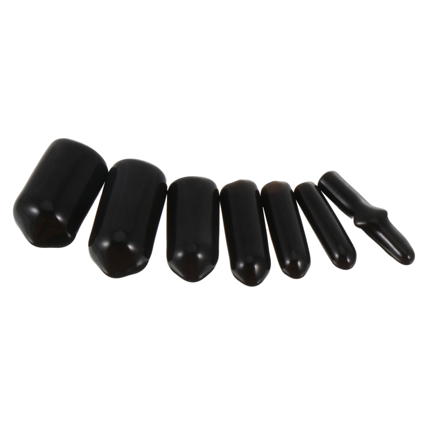 KICHOUSE 700pcs Rubber End Caps for Flexible Pipe Post Thread Protection Black Includes 100pcs Each of 7mm Thread Protector Covers