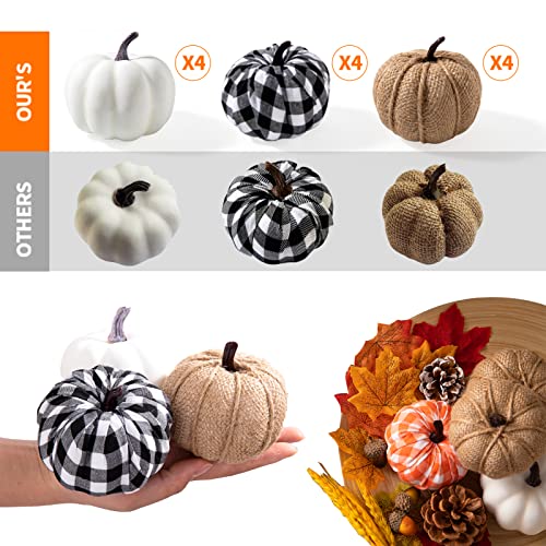 Ticlooc 12Pcs Mixed Artificial Fake Harvest Pumpkins For Fall Wedding Thanksgiving Halloween Decoration #TOP2