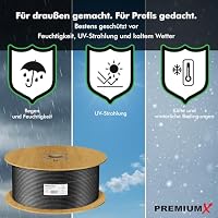 Premium X CAT 7 Outdoor Netzwerkkabel 500m – 10 Gbit/s Erdkabel Datenkabel Ethernetkabel LAN Kabel für Außen S/FTP AWG23/1 Verlegekabel - reines Kupfer - schwarz – Ansicht 2