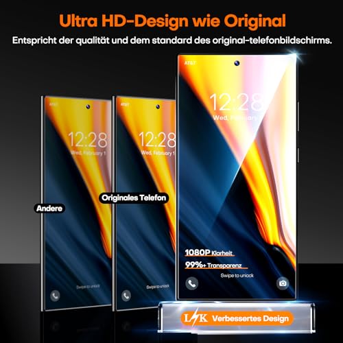 LϟK für Samsung Galaxy S24 Ultra für Panzerglas mit 2 Stück HD-Hartglasfolie, [Auto-Installation] Kratzfest für Samsung S24 Ultra Schutzfoile, 0 Staub & Blasen, Anti-Fingerabdruck