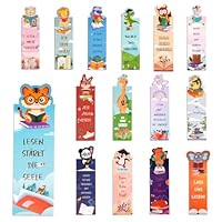 30 Stück Lesezeichen Kinder, Tiere Lesezeichen mit Sprüchen, Kinder Geschenke für Schüler und Buchliebhaber