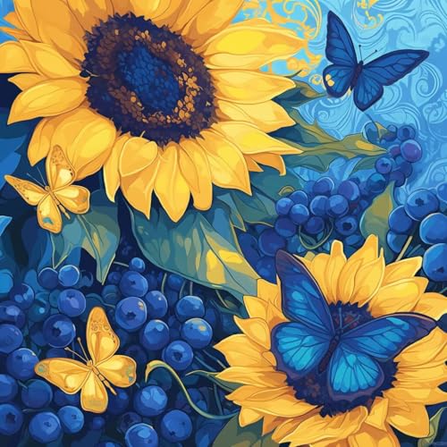 Activité Manuelle Adulte Débutant Tournesol en Peinture Diamant Réductrice de Stress