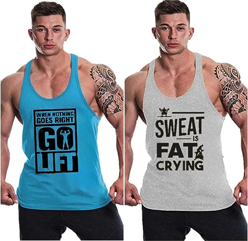 Image of MASCARI Men's Tank Tops Muscle Gym Bodybuilding Vest Fitness Workout Sando -mf